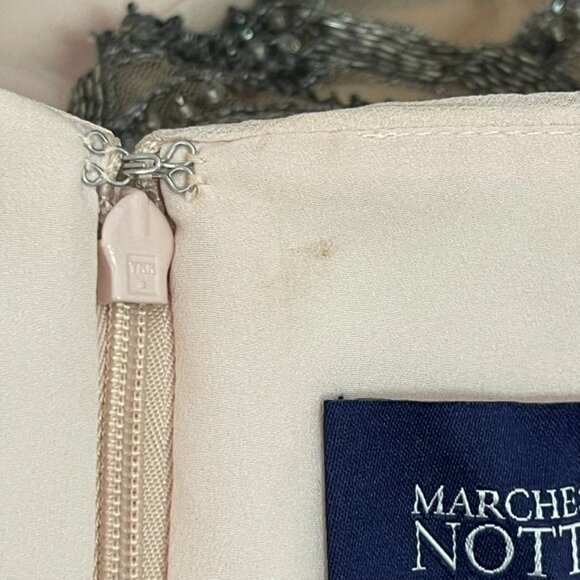 New Marchesa Notte Women's Blush Pink Maxi Dress Evening Gown Size 14 - Picture 13 of 14